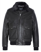 SCHOTT VINTAGE FLIGHT TYPE A-2 CON COLLETTO IN ECO- PELLICCIA REMOVIBILE COLORE NERO IN PELLE DI MUCCA