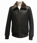 SCHOTT FLIGHT JACKET CON COLLARE REMOVIBILE PELLE DI BUFALO CON STANDARD FIT