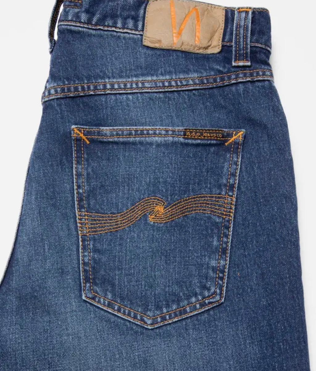 NUDIE JEANS SOLID BLUE WILD BLUE COTONE ORGANICO