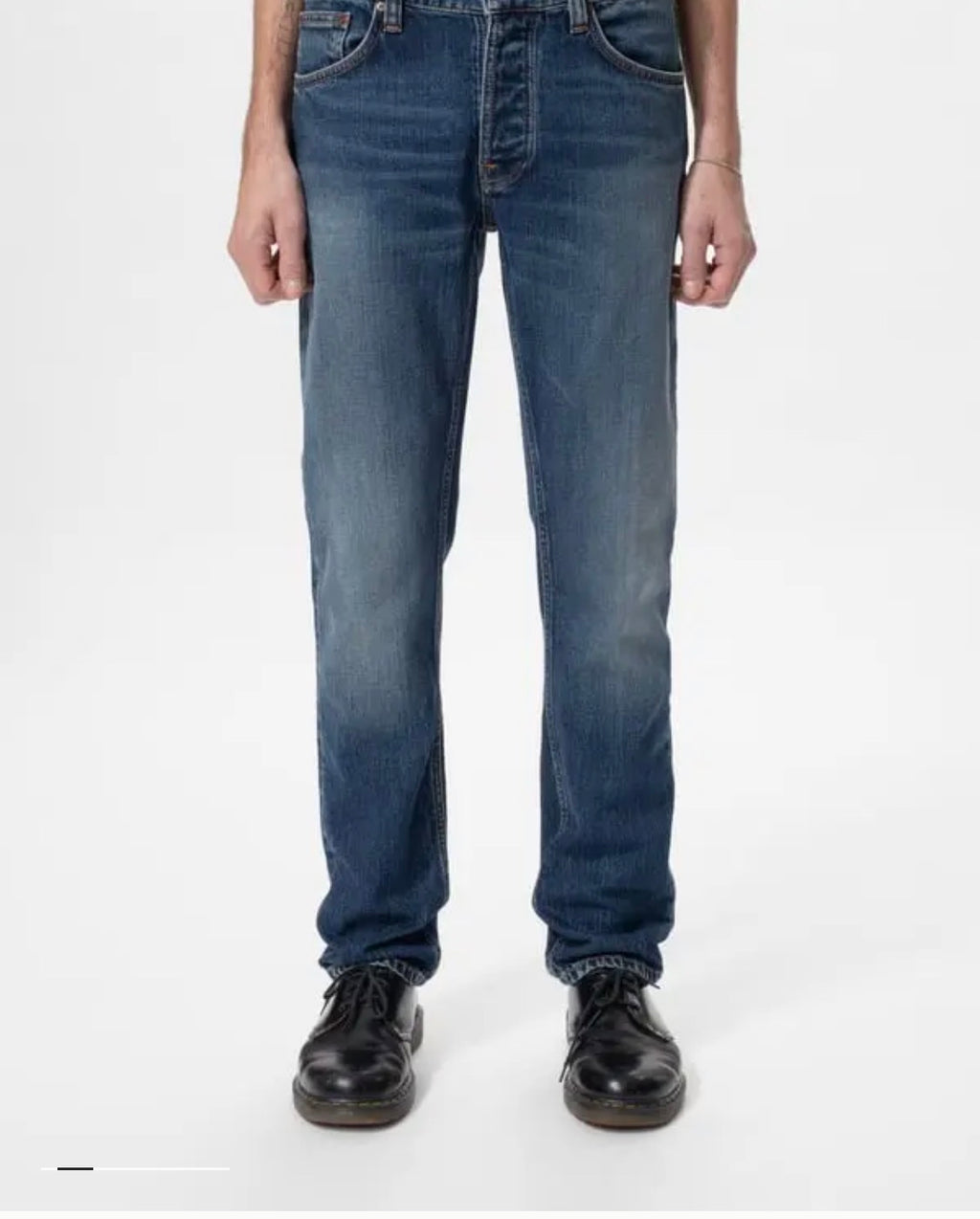 NUDIE JEANS SOLID BLUE WILD BLUE COTONE ORGANICO