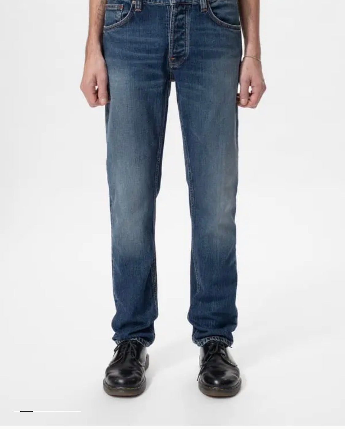 NUDIE JEANS SOLID BLUE WILD BLUE COTONE ORGANICO