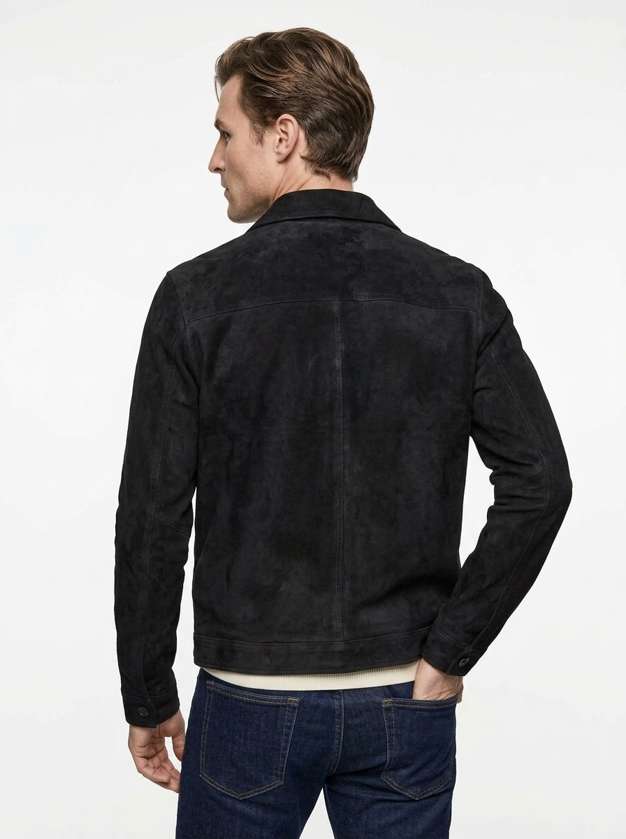 BLUSOTTO 100% VERA PELLE CROSTA COLORE NAVY P492 MADE IN ITALY
