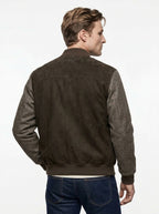 BLUSOTTO GIUBBOTTO 100% VERA PELLE CAMOSCIO/ PANNO LANA COLORE TESTA DI MORO P896