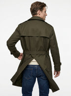 AG TREND TRENCH COLORE VERDONE IN COTONE CON FODERA IN VISCOSA MADE IN ITALY