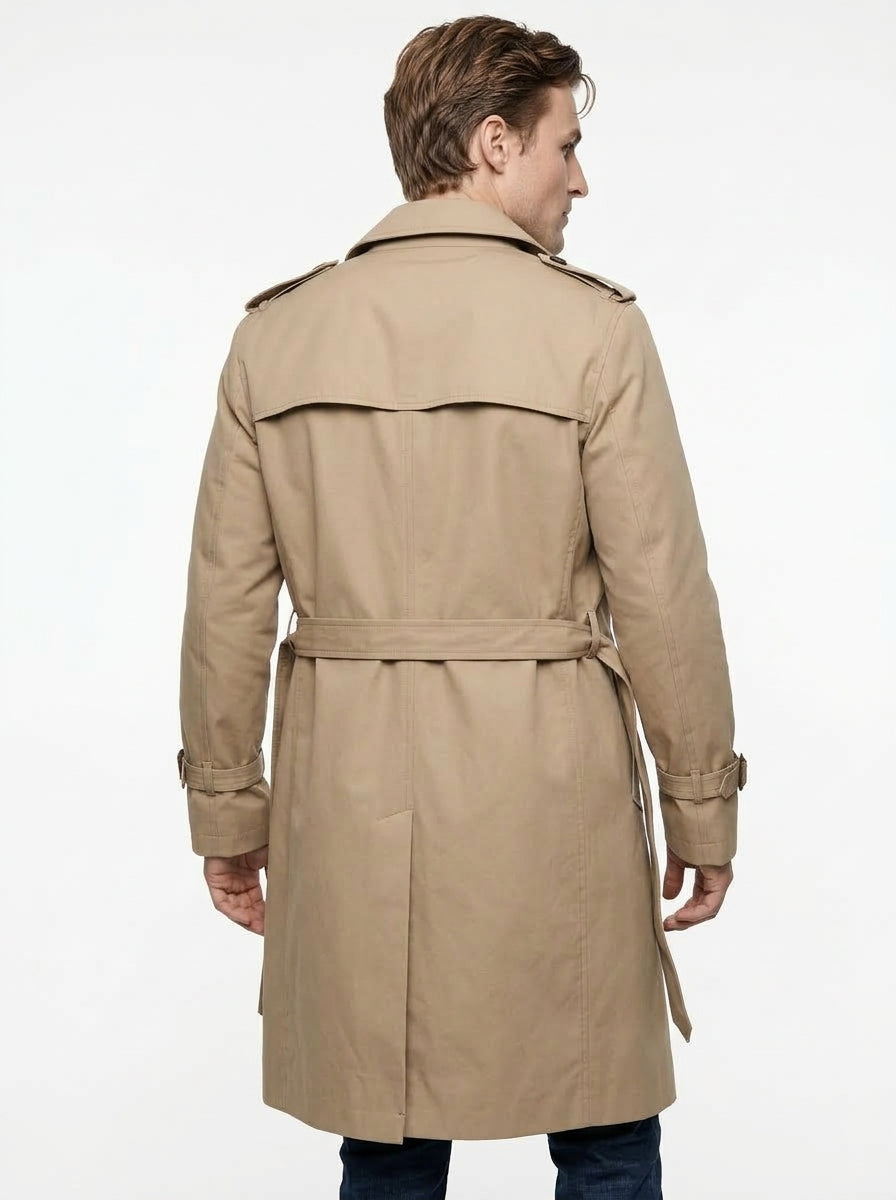 AG TREND TRENCH COLORE BEIGE IN COTONE CON FODERA IN VISCOSA MADE IN ITALY