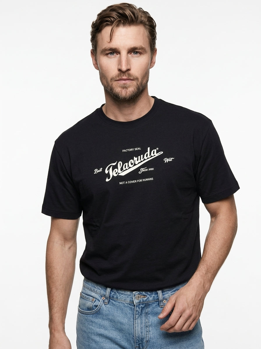 TELACRUDA HEAVY COTTON T-SHIRT MODELLO LIAM COLORE NAVY FIT REGULAR MADE IN ITALY