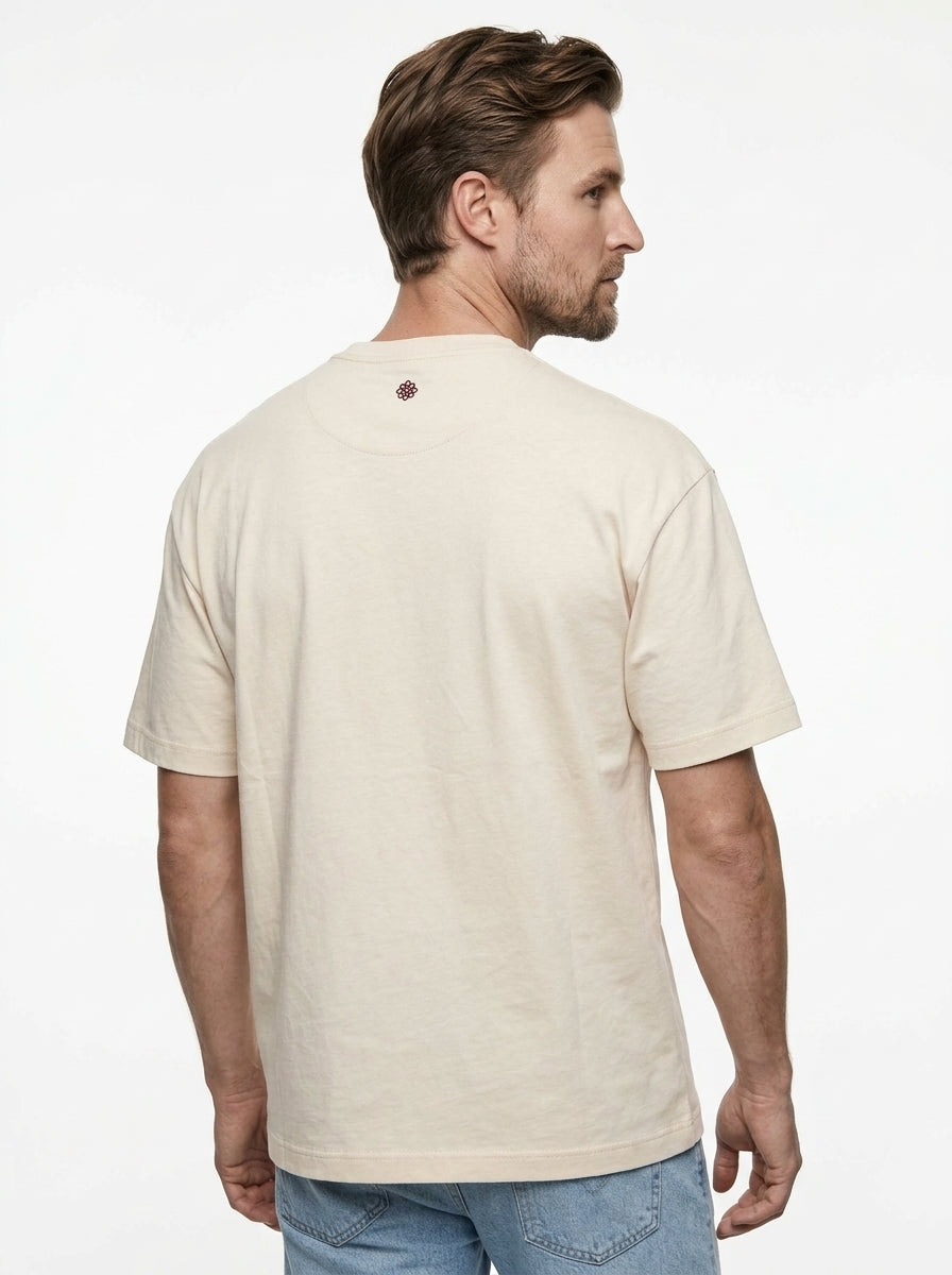TELACRUDA HEAVY COTTON T-SHIRT MODELLO LIAM COLORE SABBIA FIT REGULAR MADE IN ITALY