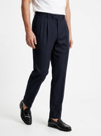 PERFECTION PANTALONE DOPPIA PENCE GESSATO/NAVY MADE IN ITALY