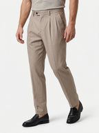 PERFECTION PANTALONE DOPPIA PENCE COLORE BEIGE MADE IN ITALY