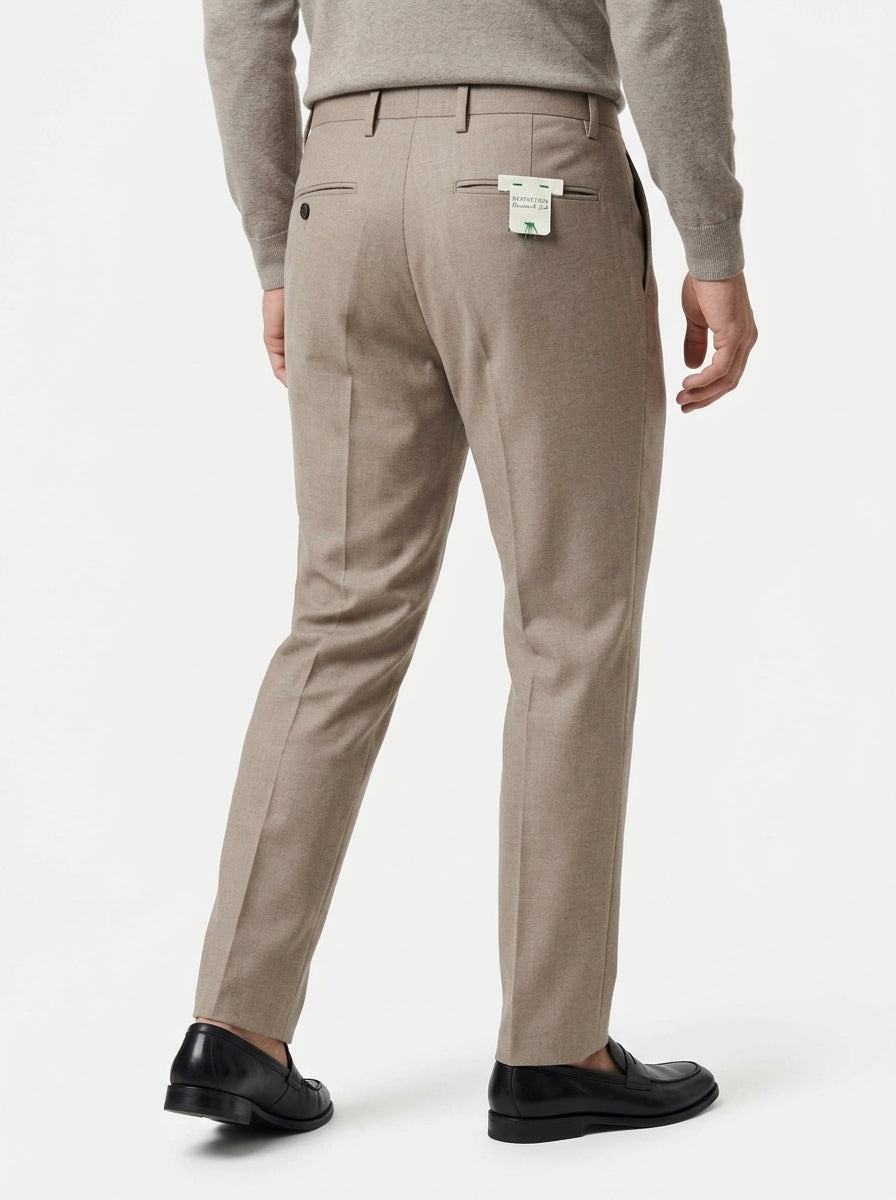 PERFECTION PANTALONE DOPPIA PENCE COLORE BEIGE MADE IN ITALY