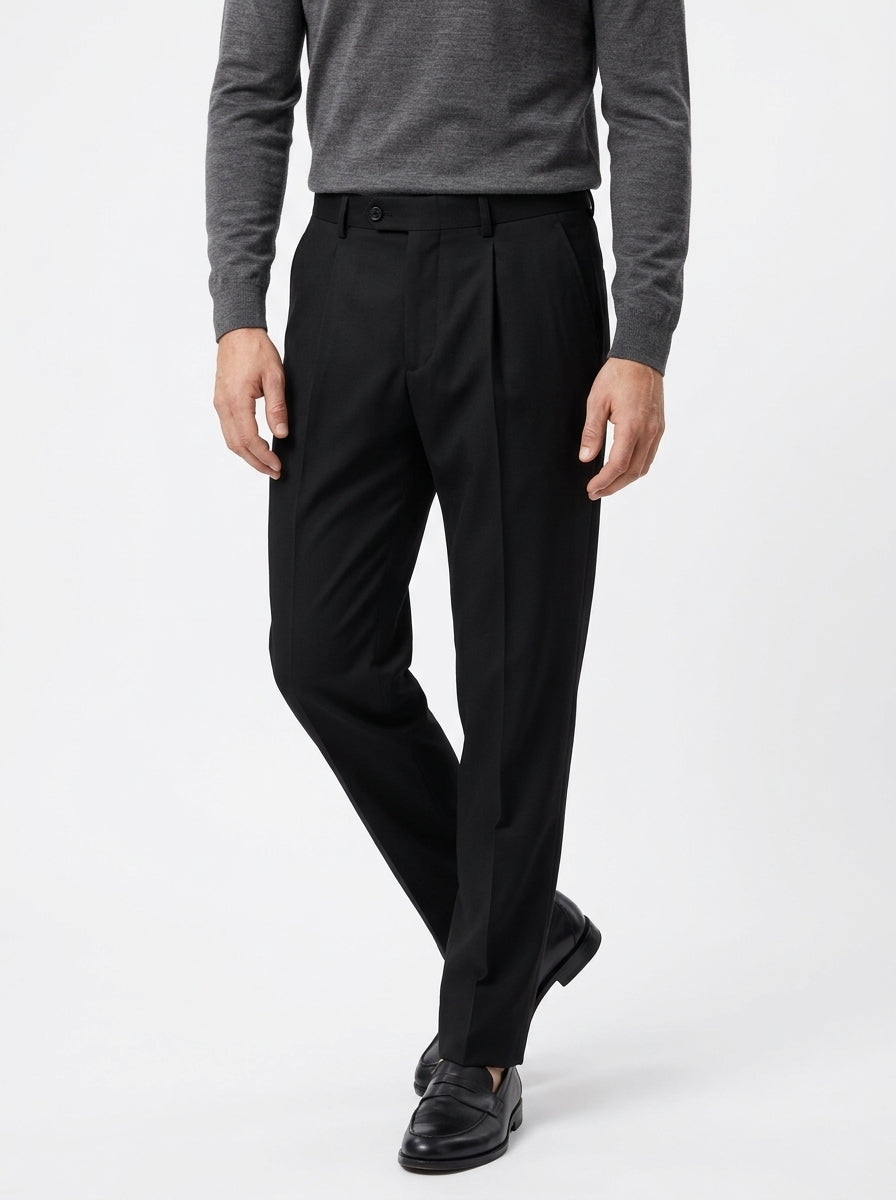 PERFECTION PANTALONE DOPPIA PENCE COLORE GRIGIO SCURO MADE IN ITALY