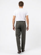 TELACRUDA  PANTALONE DOPPIA PENCE IN TWEED FONDO 24 CM COLORE BROWN MADE IN ITALY