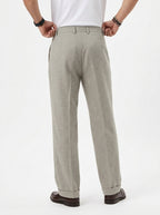TELACRUDA PANTALONE DOPPIA PENCE IN TWEED FONDO 24 CM COLORE BEIGE MADE IN ITALY