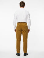 TELACRUDA PANTALONE DOPPIA PENCE IN VELLUTO COLORE COGNAC FONDO 21 CM MADE IN ITALY