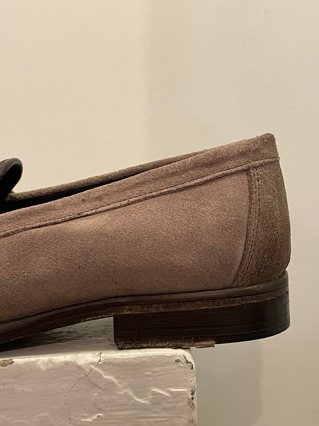 AG TREND Mocassino college camoscio fondo cuoio colore taupe SH 45