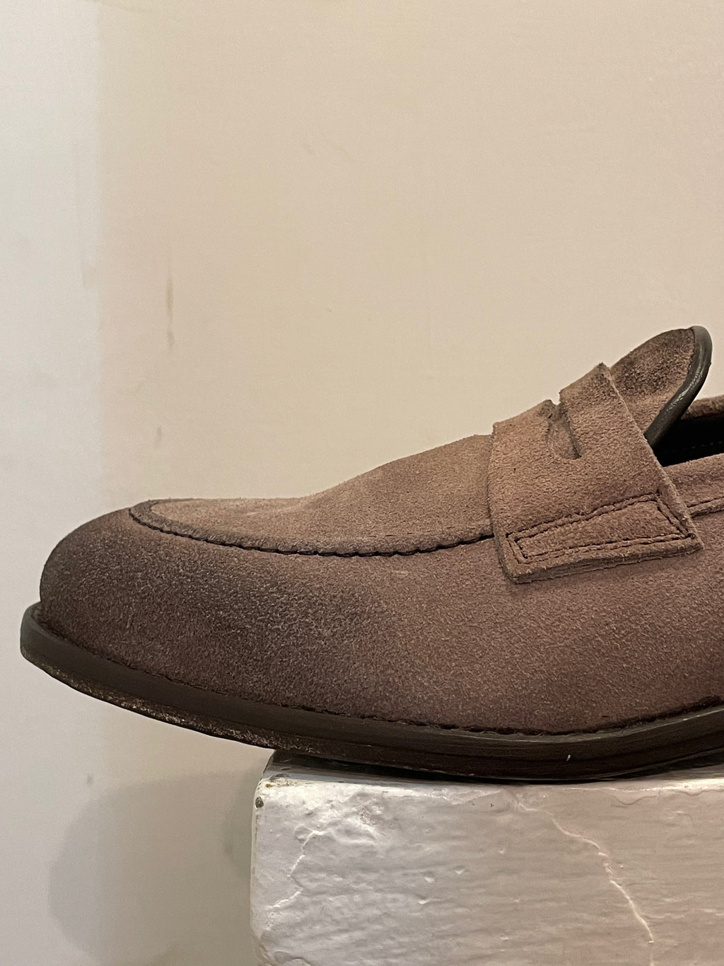 AG TREND Mocassino college camoscio fondo cuoio colore taupe SH 45