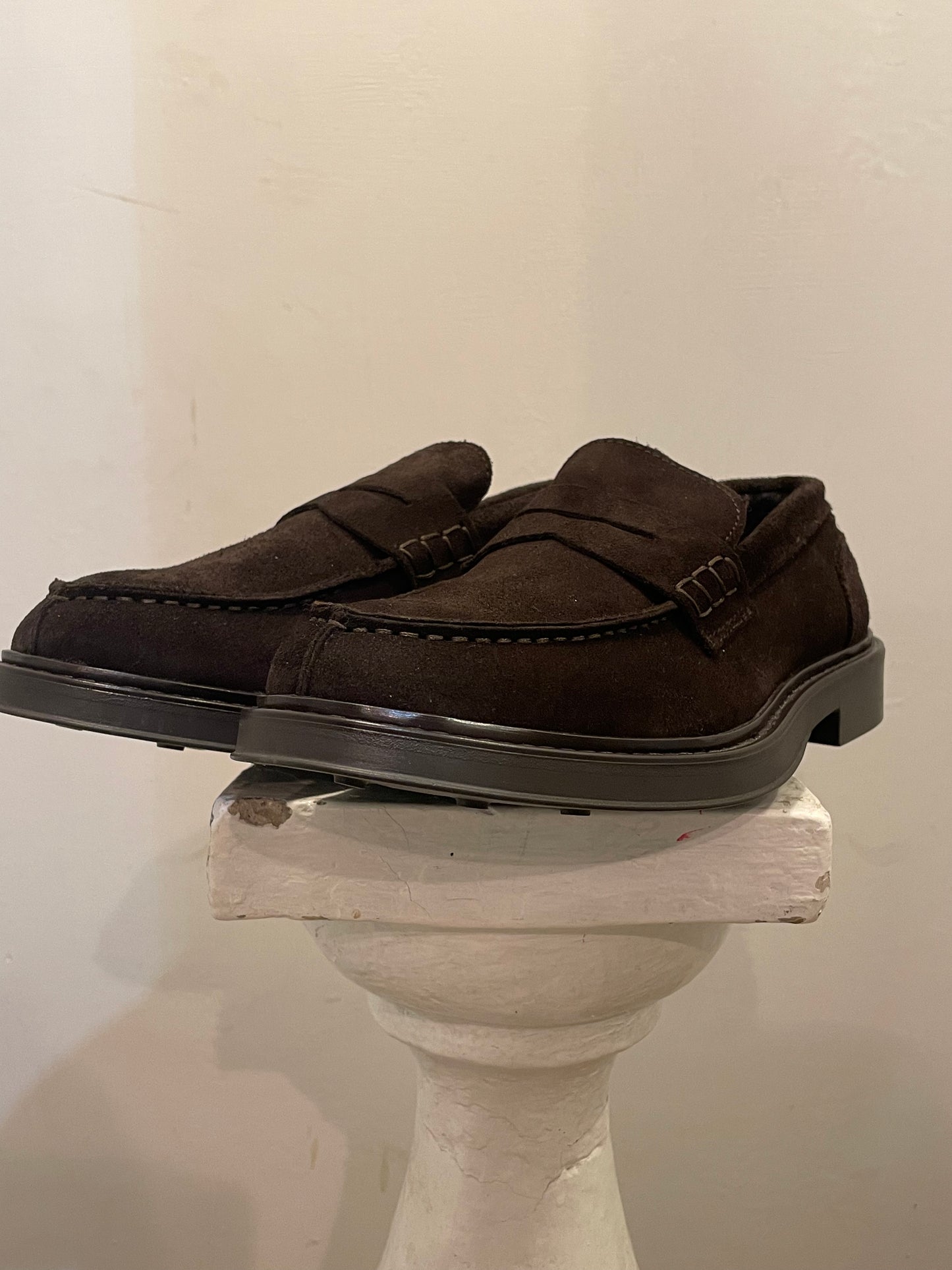 AG TREND Mocassino collegiale penny camoscio col. Testa di moro SH57 AI24