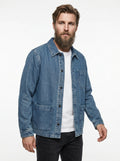 WHITE SAND WORK JACKET IN DENIM CHIARO MADE IN ITALY