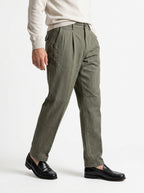 PERFECTION PANTALONE IN DENIM CON UNA PENCE FONDO 21 CM COLORE VERDE