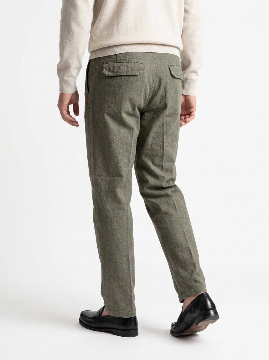 PERFECTION PANTALONE IN DENIM CON UNA PENCE FONDO 21 CM COLORE VERDE