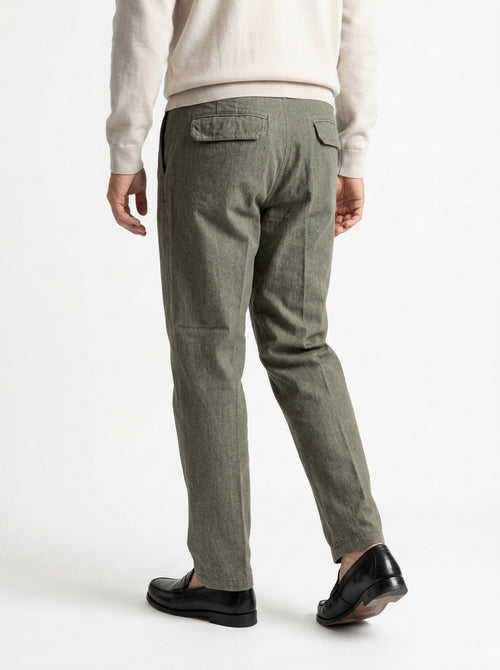 PERFECTION PANTALONE IN DENIM CON UNA PENCE FONDO 21 CM COLORE VERDE