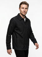 WHITE SAND WORK JACKET IN DENIM COLORE BLACK MADE IN ITALY