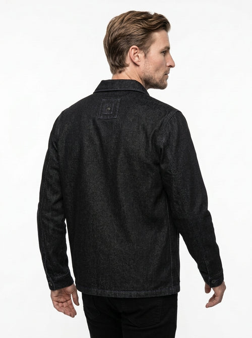 WHITE SAND WORK JACKET IN DENIM COLORE BLACK MADE IN ITALY