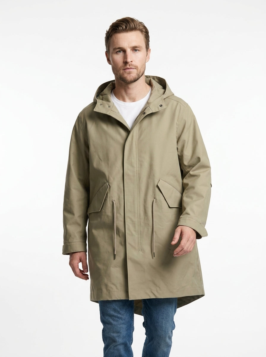 WHITE SAND PARKA CON COULISSE IN VITA E CAPPUCCIO COLORE BEIGE MADE IN ITALY