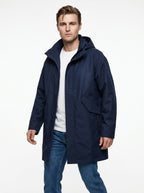 WHITE SAND PARKA CON COULISSE IN VITA E CAPPUCCIO COLORE NAVY MADE IN ITALY