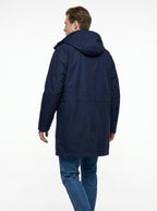 WHITE SAND PARKA CON COULISSE IN VITA E CAPPUCCIO COLORE NAVY MADE IN ITALY