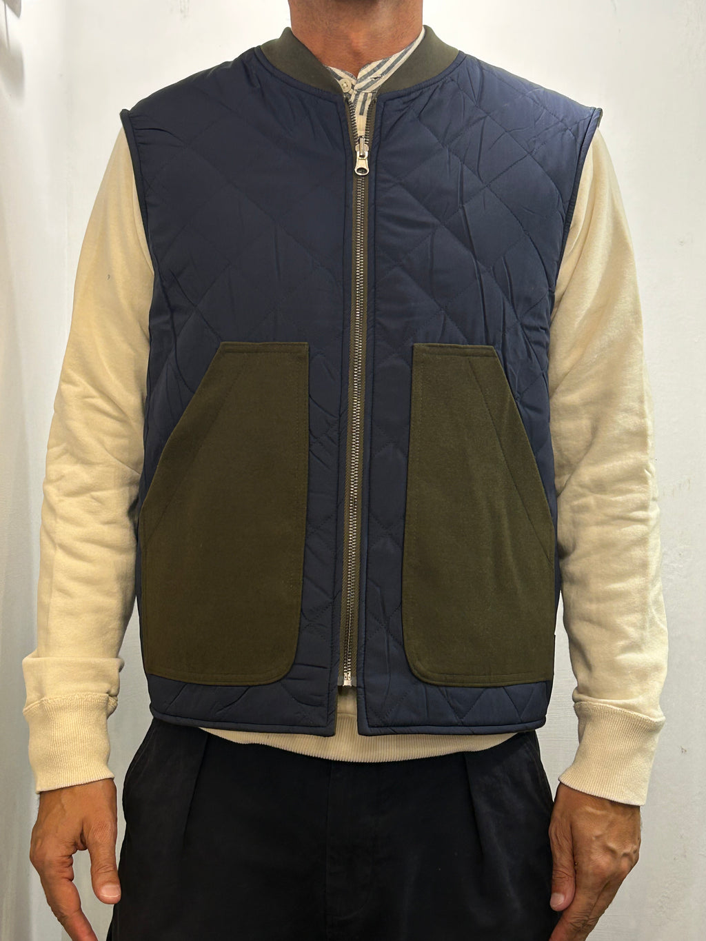 SEADOG CHARLES GILET PANNO TRAPUNTA REVERSIBILE COLORE MILITARE MADE IN ITALY