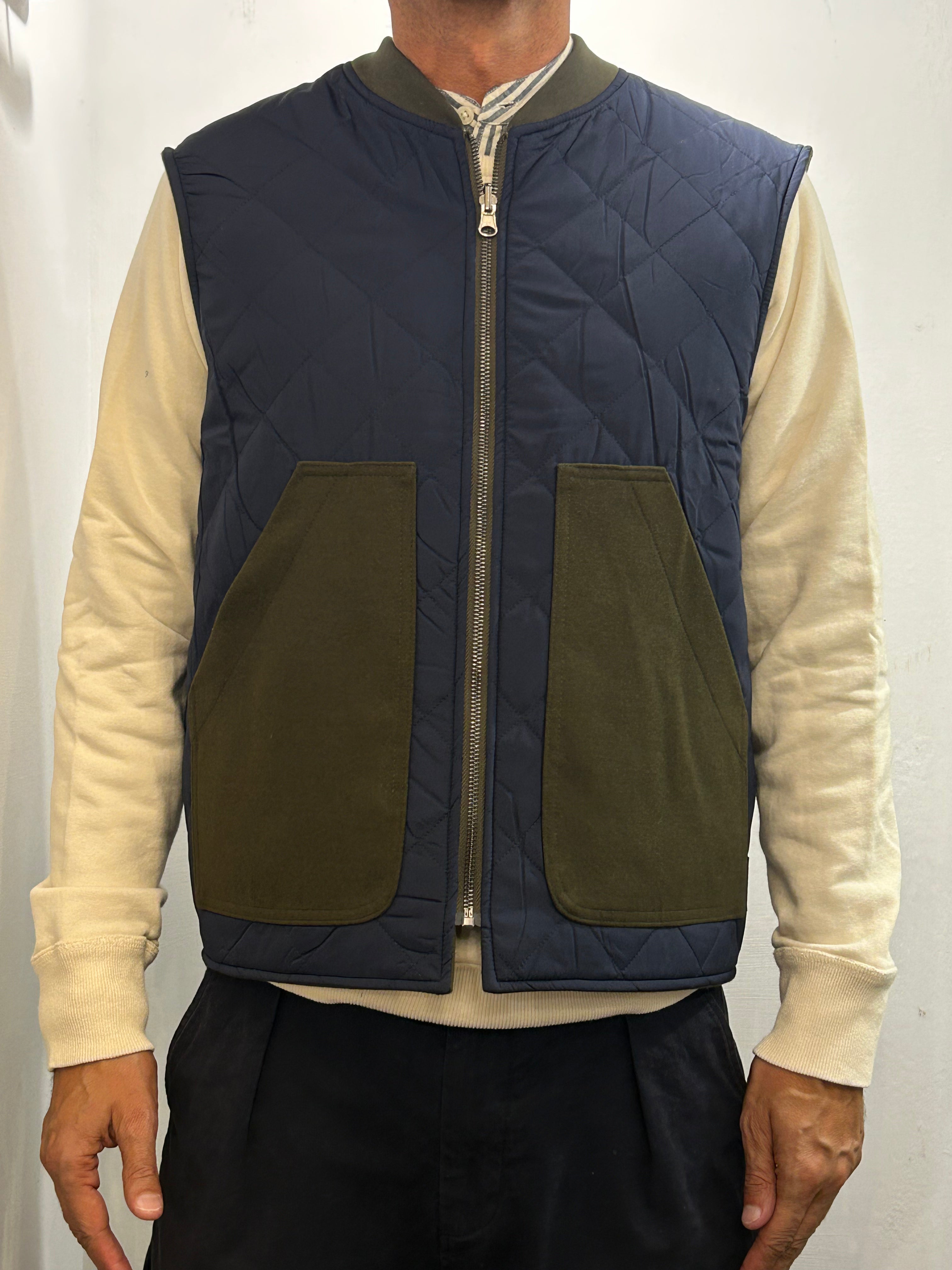 SEADOG CHARLES GILET PANNO TRAPUNTA REVERSIBILE COLORE MILITARE MADE IN ITALY