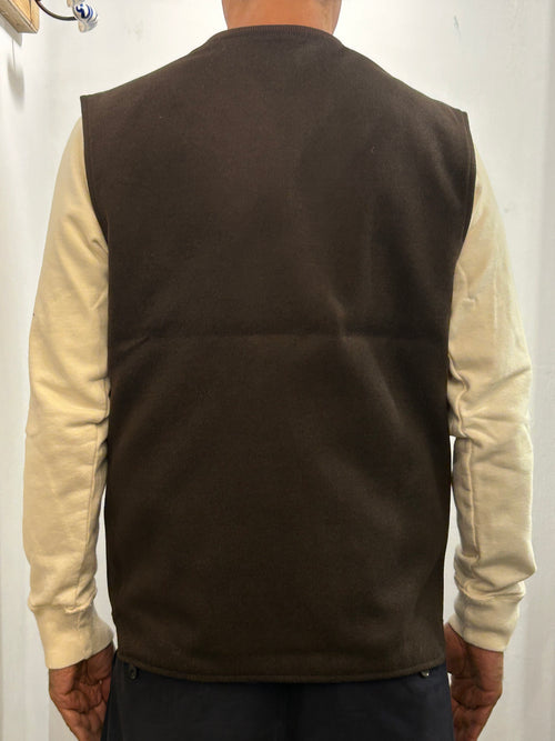 SEADOG CHARLES GILET PANNO TRAPUNTA REVERSIBILE COLORE MORO MADE IN ITALY