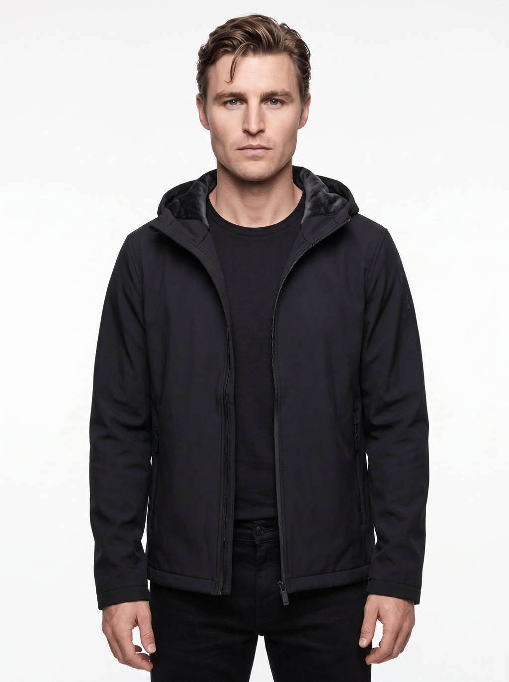 +MORE ISAAC GIACCA TECNICA CON ZIP E CAPPUCCIO COLORE NERO