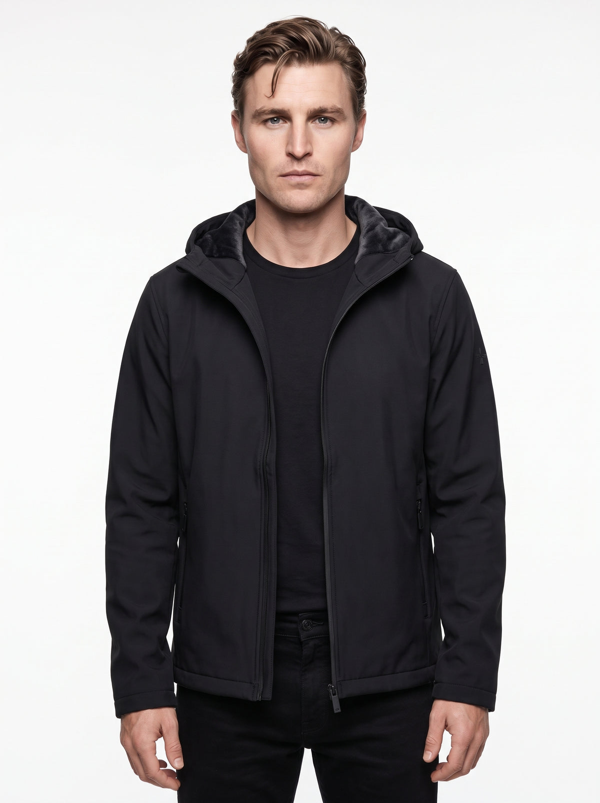 +MORE ISAAC GIACCA TECNICA CON ZIP E CAPPUCCIO COLORE NERO