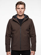 +MORE ISAAC GIACCA TECNICA CON ZIP E CAPPUCCIO COLORE MORO