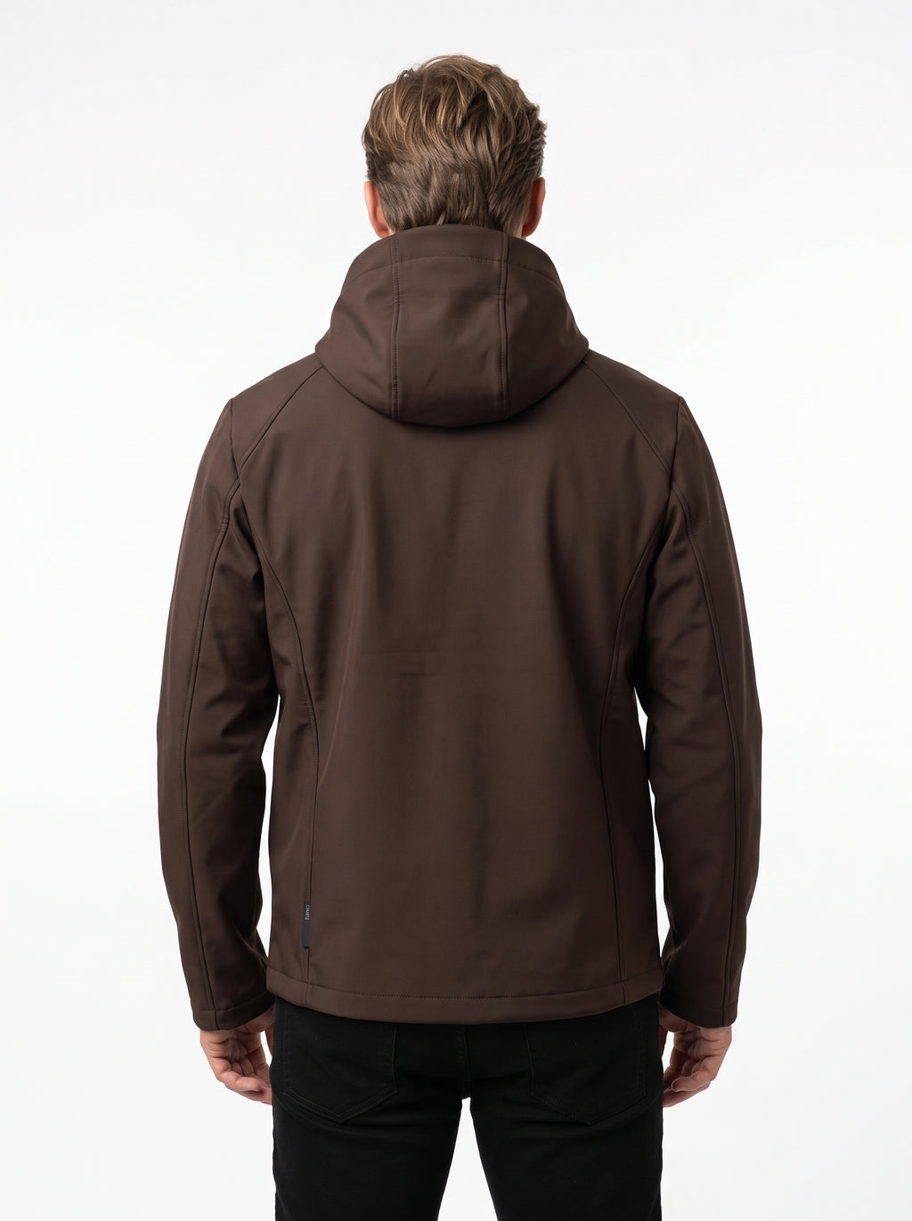+MORE ISAAC GIACCA TECNICA CON ZIP E CAPPUCCIO COLORE MORO