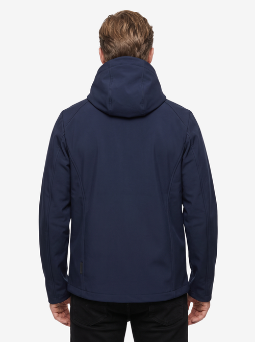 +MORE ISAAC GIACCA TECNICA CON ZIP E CAPPUCCIO COLORE NAVY
