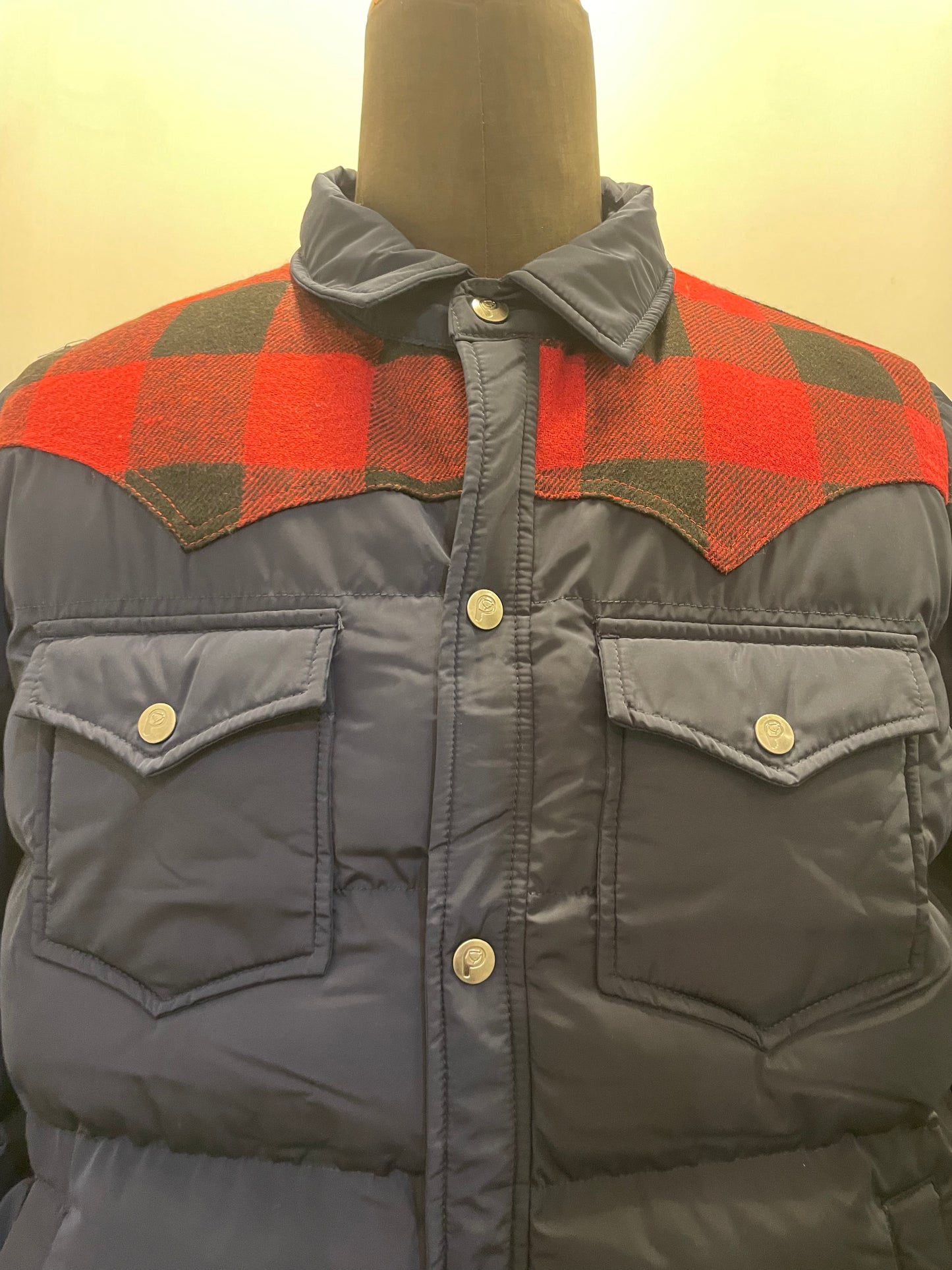 PENFIELD Rockford Primaloft Jacket Navy Blazer Check Red/Black