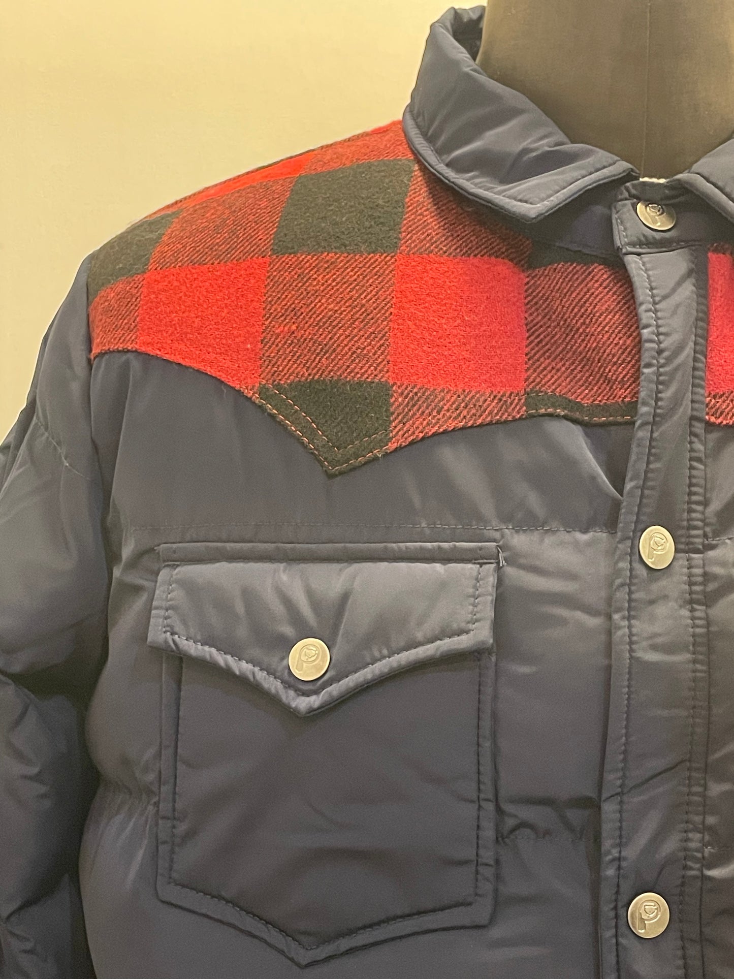 PENFIELD Rockford Primaloft Jacket Navy Blazer Check Red/Black