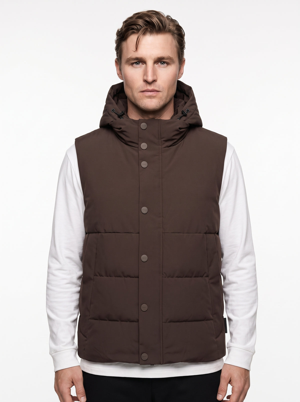+MORE ARNOLD SMANICATO TECNICO CON ZIP E CAPPUCCIO COLORE TESTA DI MORO
