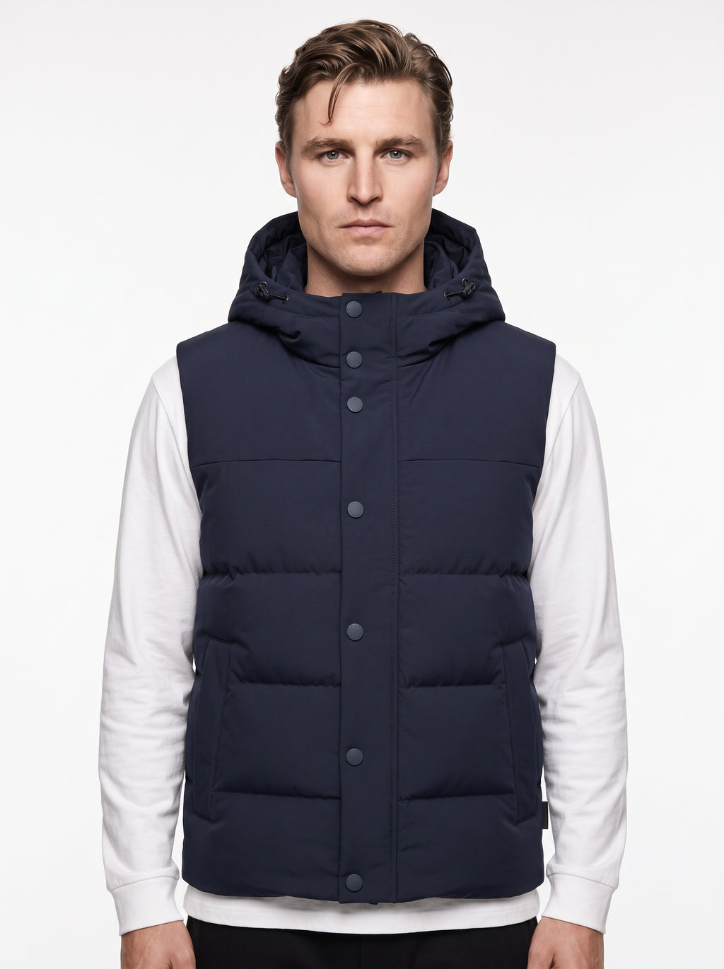 +MORE ARNOLD SMANICATO TECNICO CON ZIP E CAPPUCCIO COLORE NAVY