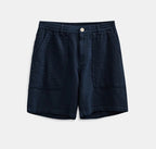 ANERKJENDT BERMUDA COLORE NAVY IN SEERSUCKER VESTIBILITA’ COMODA CON ELASTICO E LACCI IN VITA