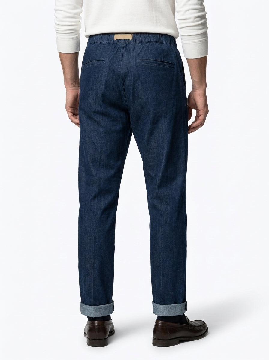 PANTALONI WHITE SAND SU67 VESTIBILITÀ JAPAN FONDO 21 COLOR DENIM SCURO