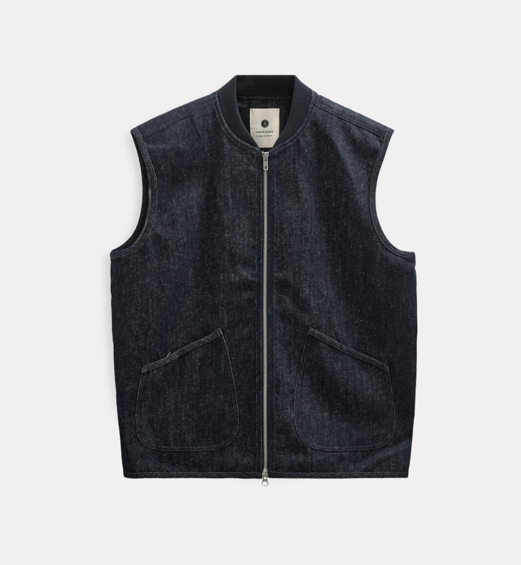 AKROBIN DEMIN GILET ANERKJENDT COLOR DARK BLUE DENIM