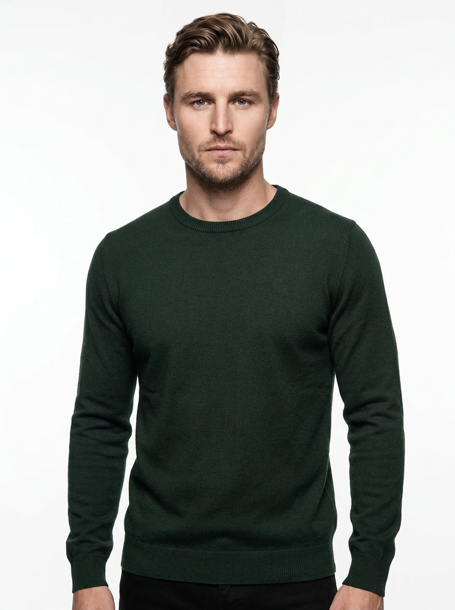 BRAMANTE MAGLIA GIROCOLLO REGULAR FIT COLOR VERDONE