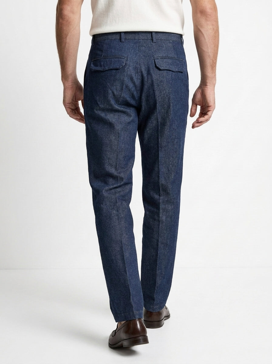 PERFECTION PANTALONI IN DENIM CON UNA PENCE FONDO 21 CM COLOR BLU