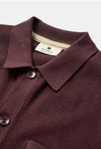 AKSVEND NEEDLE RIB CARDIGAN ANERKJENDT COLOR VINEYARD WINE