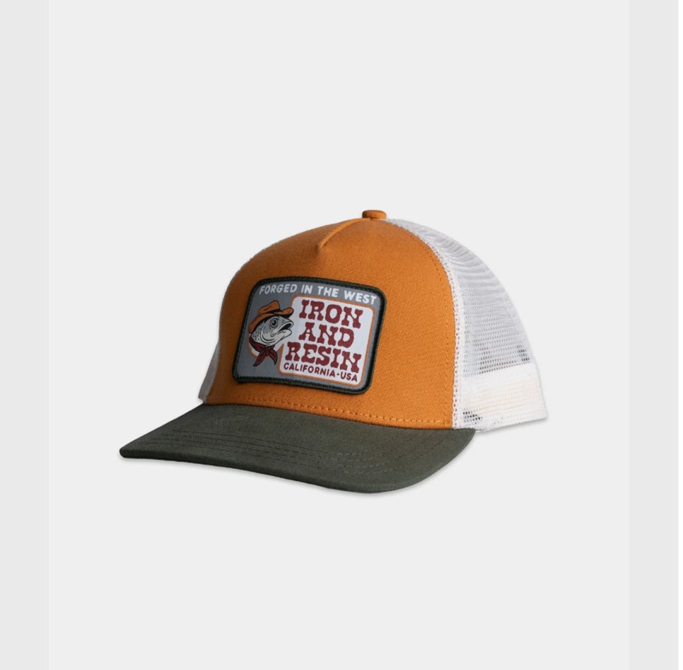 IRON AND RESIN COWBOY FISH HAT COTTON-TWILL COLOR CAMEL ONE SIZE