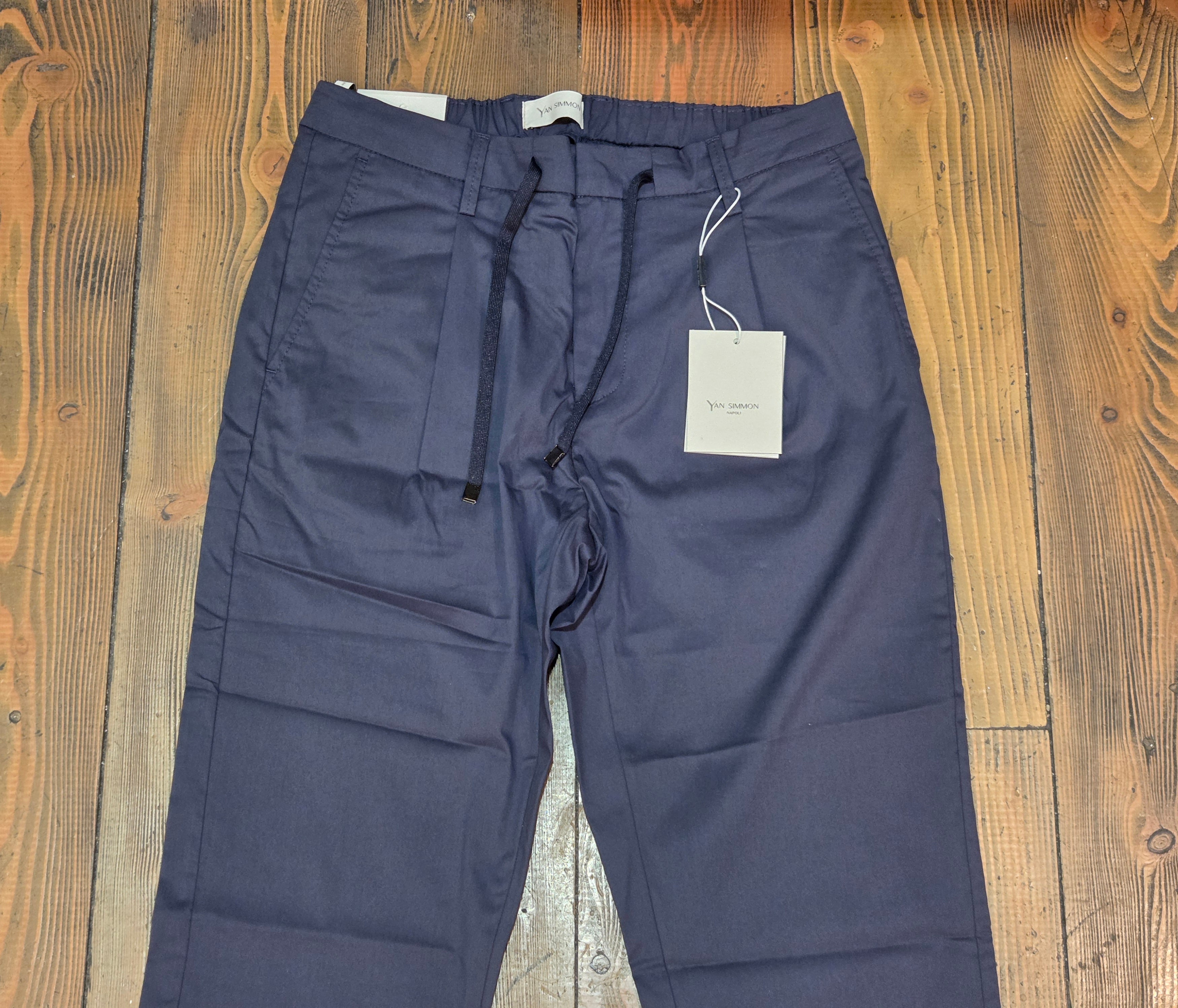 PANTALONI YAN SIMMON LIFE TELA PARACADUTE T543L CON LACCIO COLOR BLU